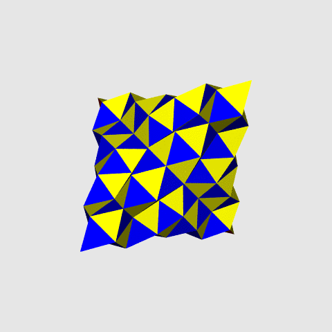 Animation of the tetrahedral (4,4) geodesic polyhedron