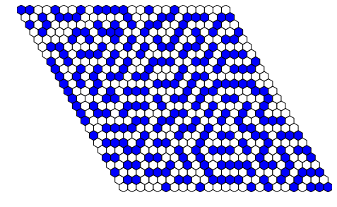 Image of a cellular automata on a hex grid